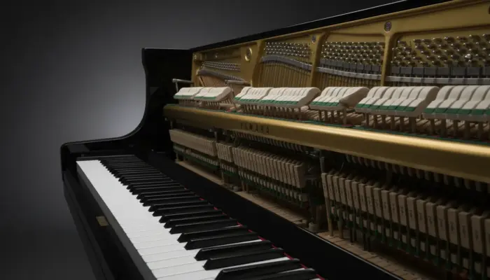 Piano recording 5 Open Yamaha U3 piano during recording session – Soundstarstudios Munich